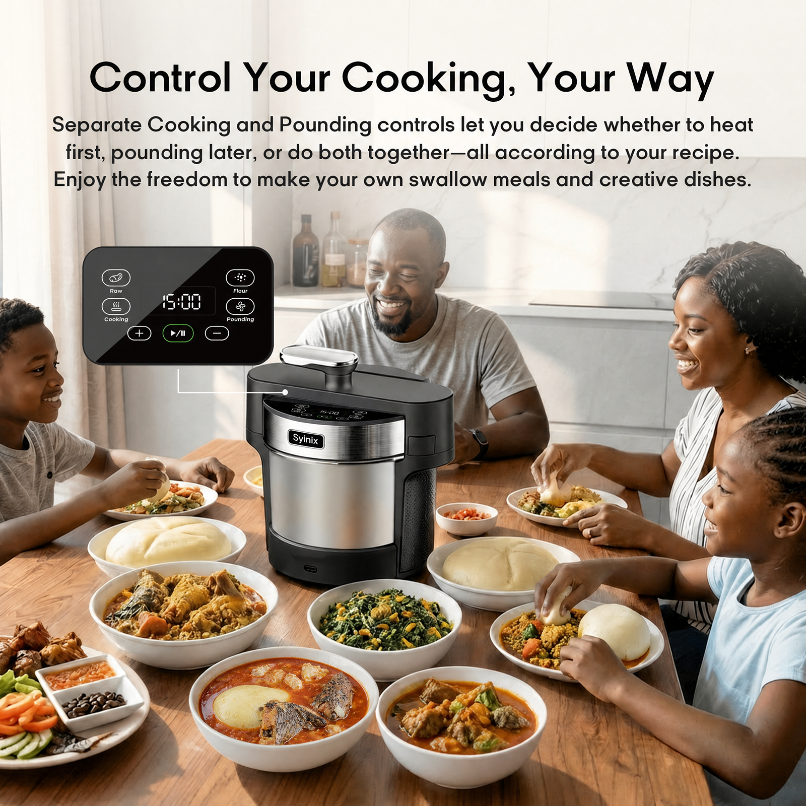 Syinix Swallow Maker Ultra – Smart Automatic Swallow & Food Processing Machine (5L)