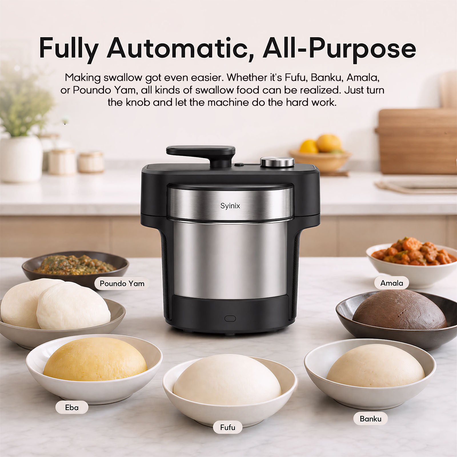 Syinix Swallow Maker PRO | 45-Min Fast Cook Fufu Machine