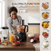 Syinix 800W 5-in-1 Food Processor & Blender (Q70FP1) - 2.1L Unbreakable Jar | PrimeBlend Culinary Master for Chopping & Dough