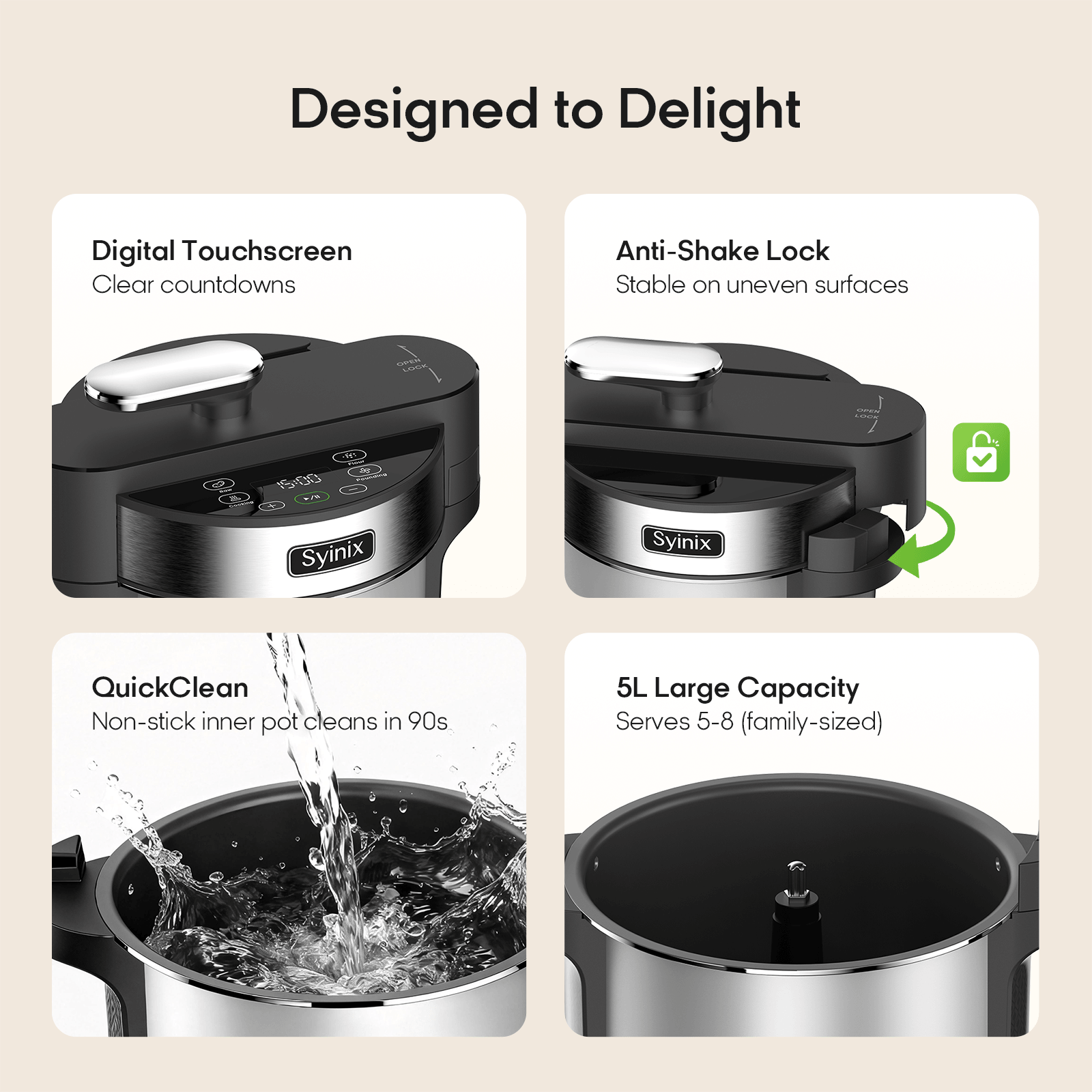 Syinix Swallow Maker Ultra – Smart Automatic Swallow & Food Processing Machine (5L)