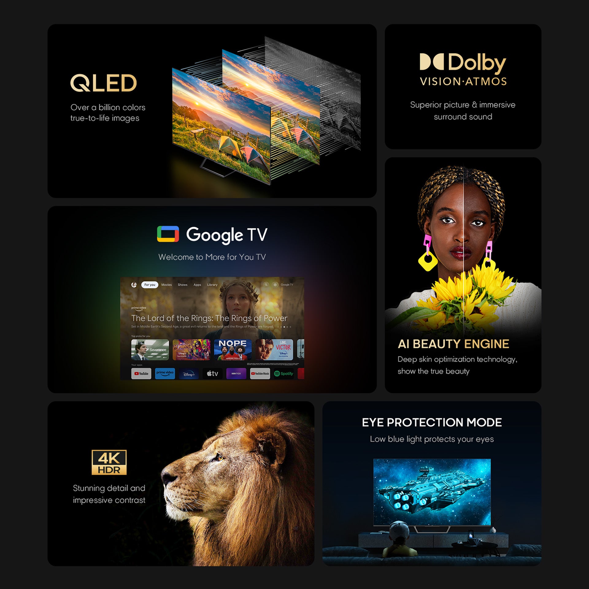 SYINIX 75'' FRAMELESS QLED 4K GOOGLE TV 75Q61