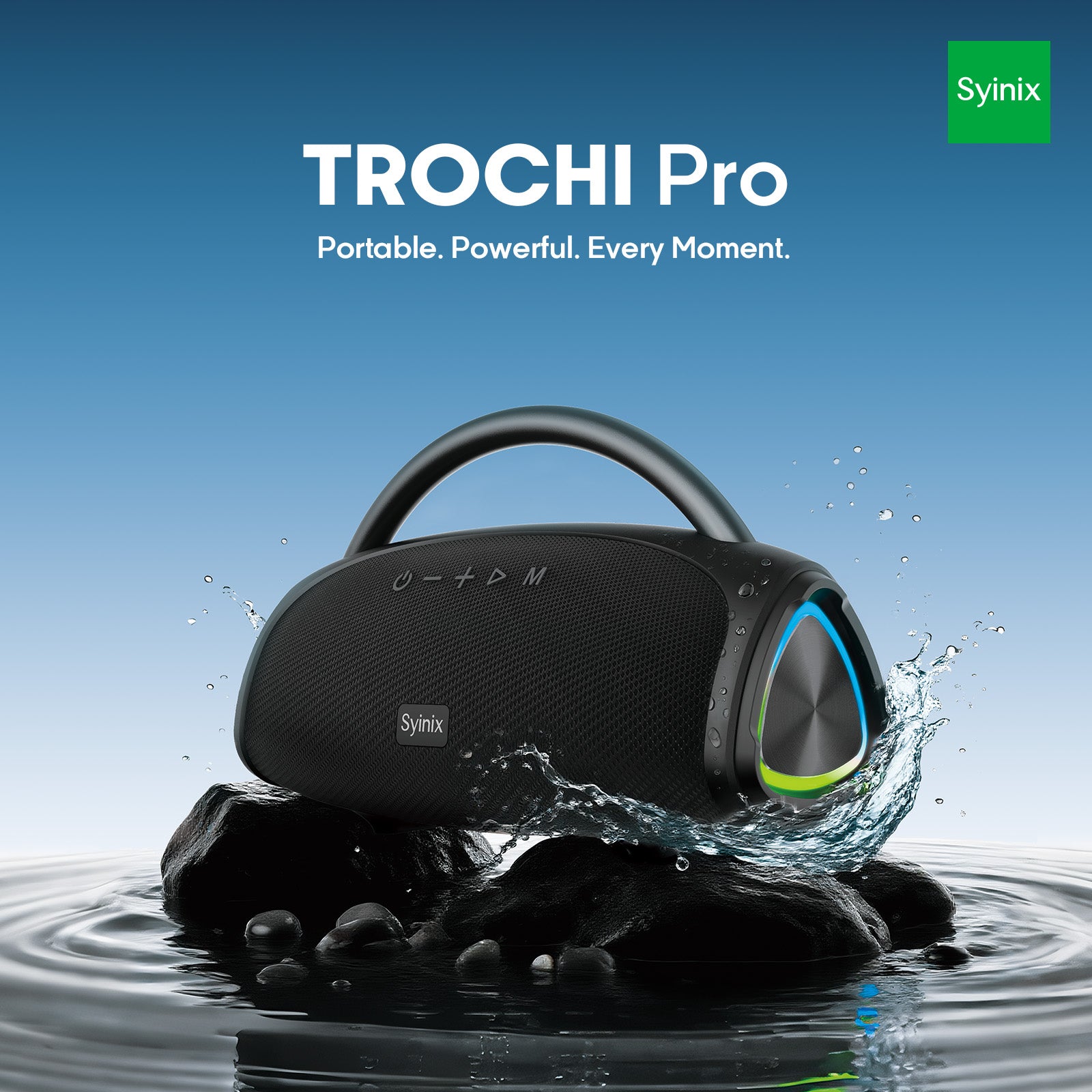 Syinix TROCHI Pro Bluetooth Speaker SYN-V30 – 30W Portable Waterproof Wireless Speaker