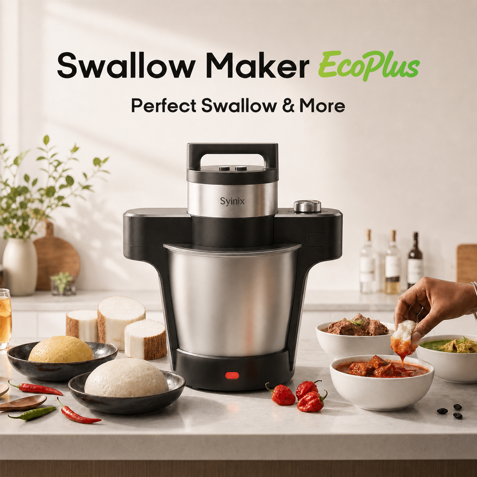 ALL PURPOSE SYINIX SWALLOW MAKER ECO PLUS 6L | AUTOMATIC FUFU MACHINE
