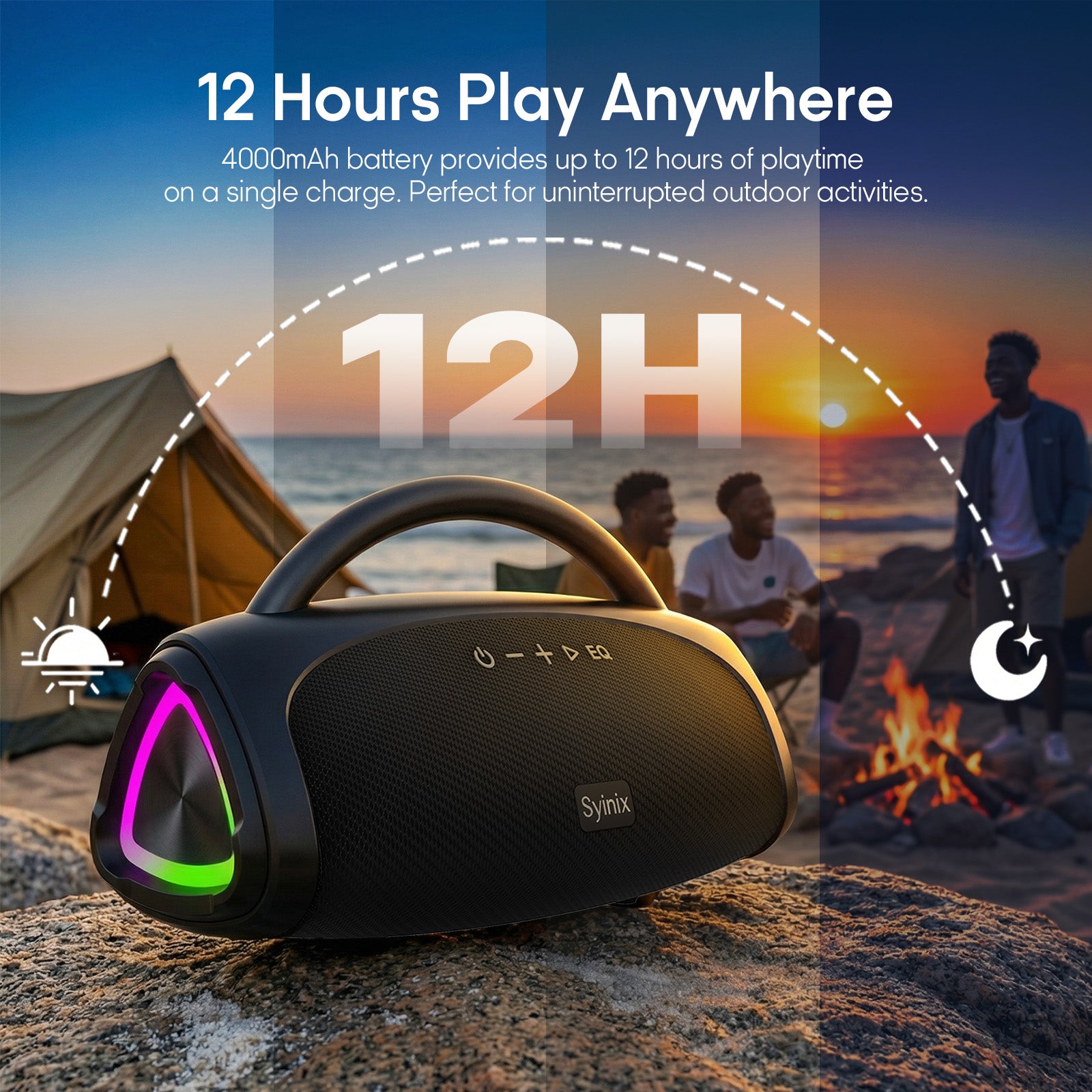Syinix TROCHI Max Bluetooth Speaker SYN-V60 – 60W Portable Waterproof Wireless Speaker