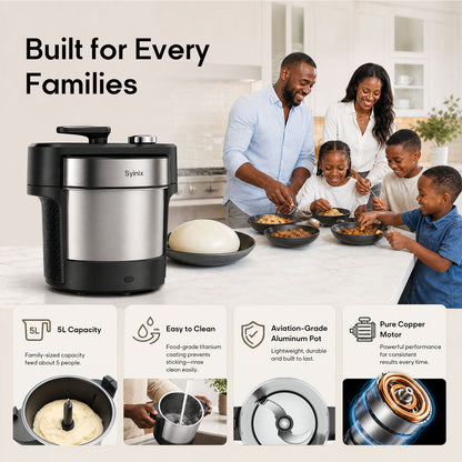 Syinix Swallow Maker PRO | 45-Min Fast Cook Fufu Machine