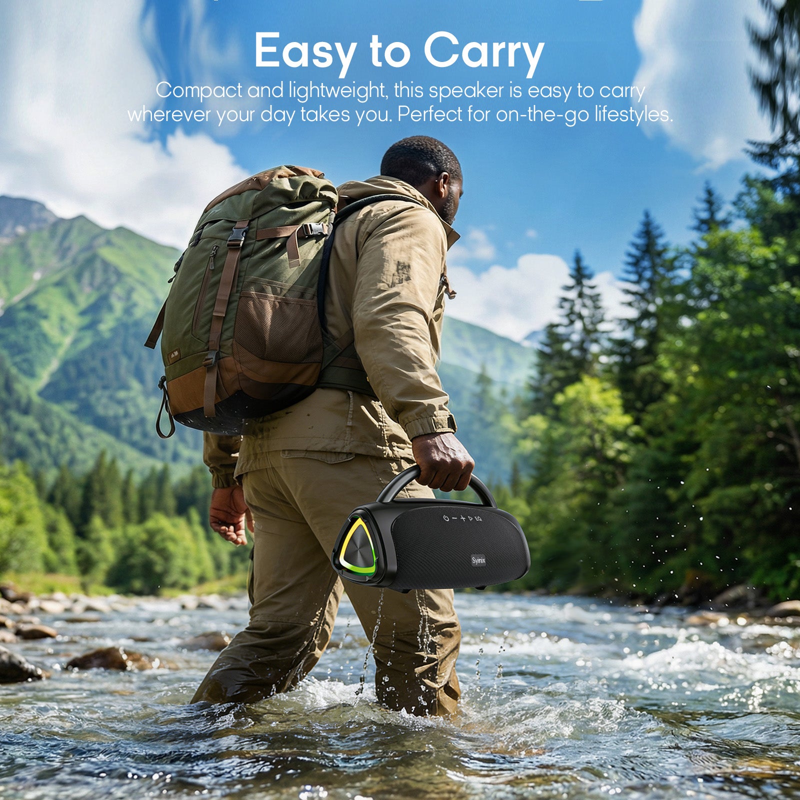 Syinix TROCHI Max Bluetooth Speaker SYN-V60 – 60W Portable Waterproof Wireless Speaker