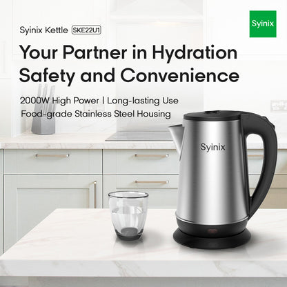 SYINIX KETTLE 2.2L 2000W Boil Dry Protection SKE22U1