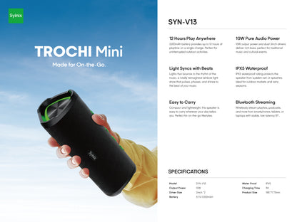 Syinix TROCHI Mini Bluetooth Speaker SYN-V13 – Portable Waterproof Wireless Speaker